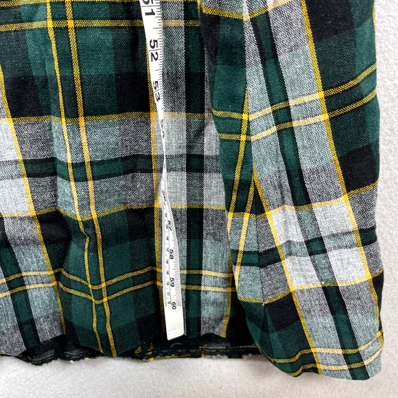 Vintage Tartan Ruffle Pinafore Dress Womens XS Maxi Plaid Scottish Academia Twee - Picture 7 of 16